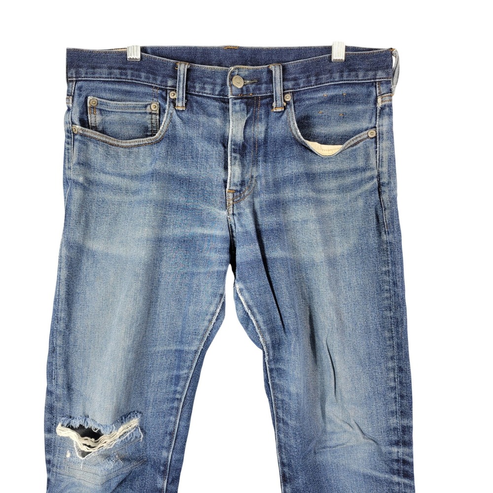 J.Crew 484 Slim Fit Denim Jeans Mens 32x30 Naturally Distressed Grunge Thrashed - Picture 3 of 14
